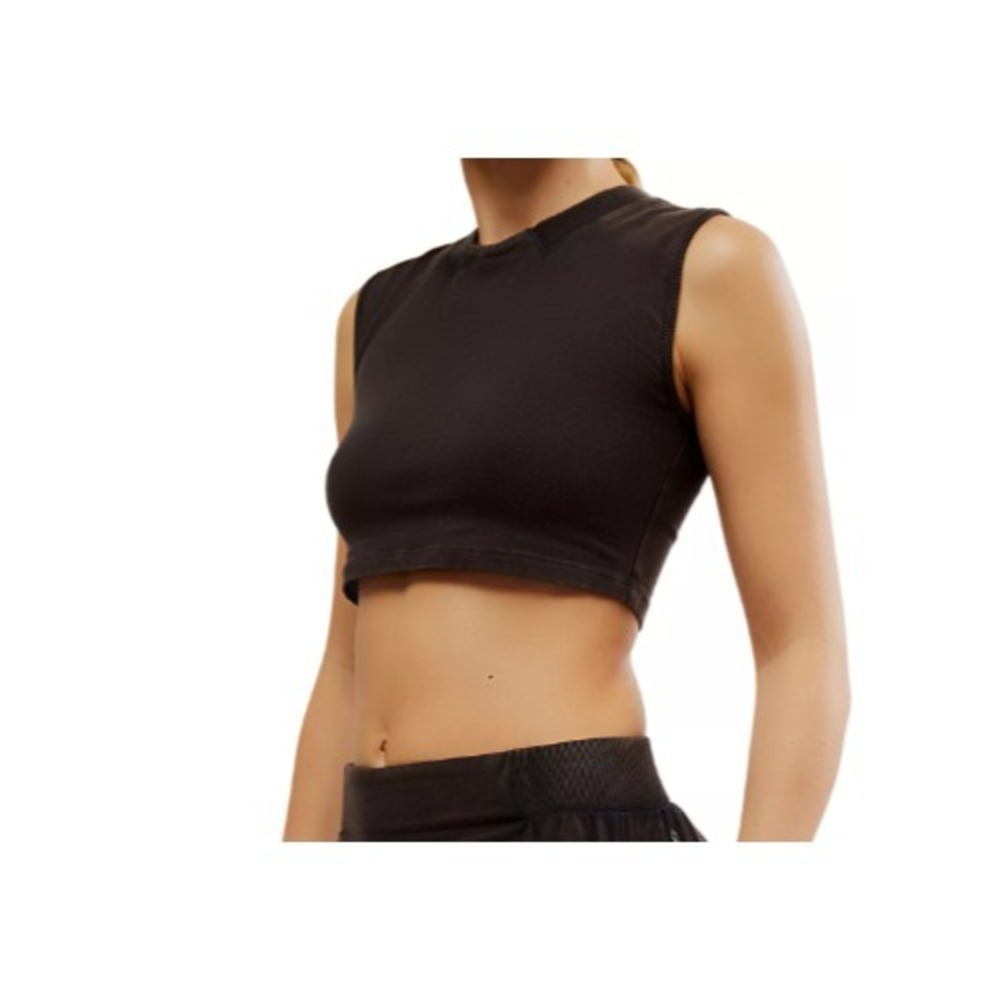 Free People Movement® (Women's LARGE) Hot Shot™ Sleeveless Cropped Top in Black